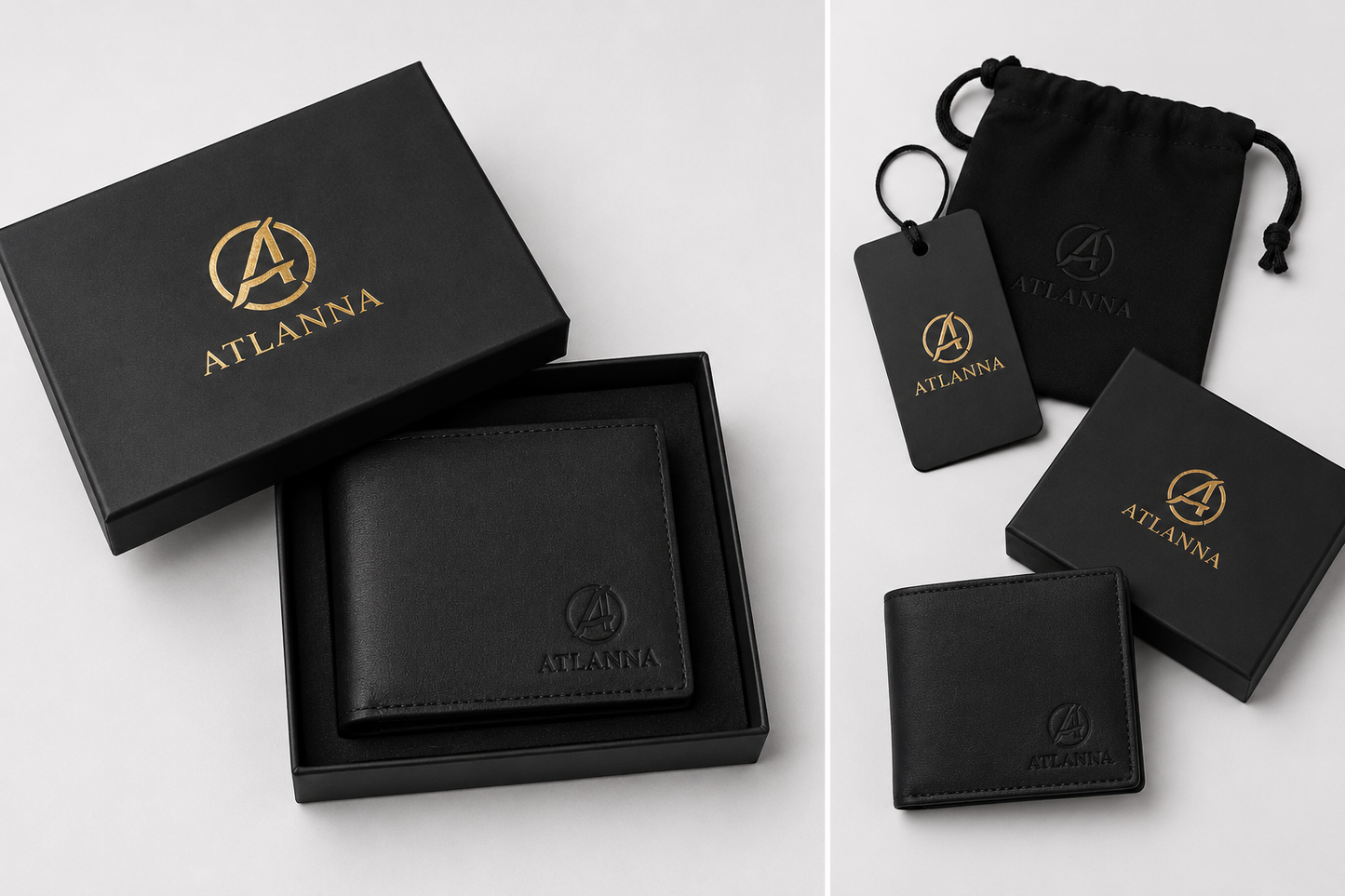 Atlanna Premium Thin Bifold Leather Wallet For Men