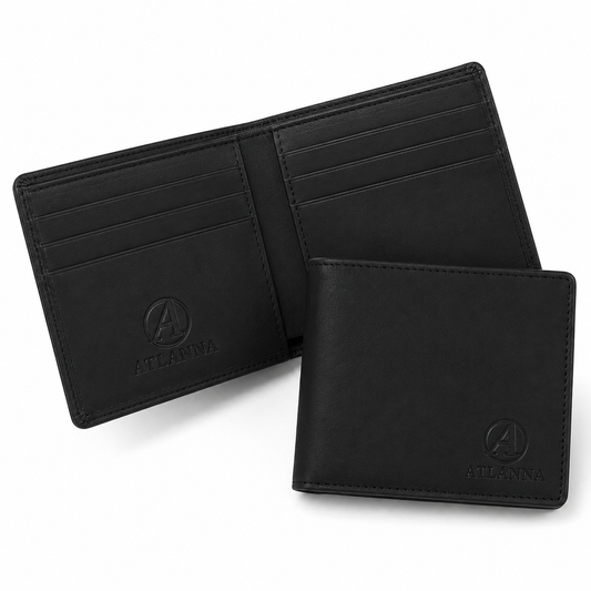 ATLANNA Premium Thin Bifold Leather Wallet For Men
