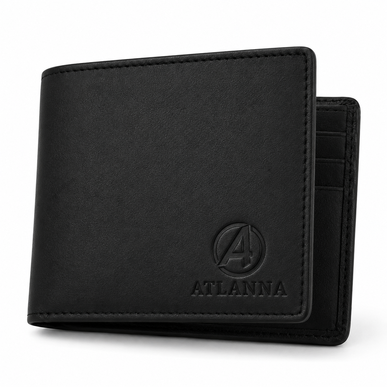 ATLANNA Premium Thin Bifold Leather Wallet For Men